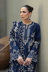 Akbar Aslam - 3PC Unstitched Luxury Dhanak Embroidered Suit - SNW-7143