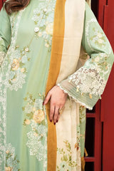 ELAF - Unstitched 3PC Luxury Lawn Embroidered  with Printed Chiffon Dupatta - SNW - 5109