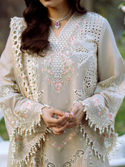 BIN ILYAS - Unstitched 3PC Luxury Lawn Embroidered Suit - SNW-1196