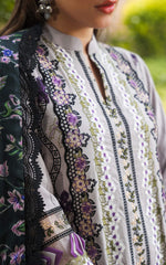 Asifa and Nabeel - Unstitched 3PC Luxury Lawn Embroidered Suit - SNW-5117