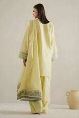 ZARA SHAHJAHAN - Unstitched 3PC Lawn Embroidered Suit - SNW-5111