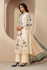 MARIA.B -  Unstitched 3PC Luxury Lawn Embroidered Suit - SNW-