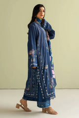 ZARA SHAHJAHAN - Unstitched 3PC Luxury Lawn Embroidered Suit - SNW - 5104