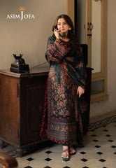 ASIM JOFA - 3PC Unstitched Luxury Dhanak Embroidered Suit - SNW-7154