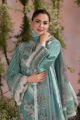 Sobia Nazir - Unstitched 3PC Lawn Embroidered Shirt with Chiffon Dupatta- SNW-1177