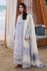 Qalamkar - Unstitched 3PC Luxury Lawn Embroidered Suit - SNW-1128