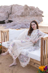 Qalamkar - 3PC Luxury Lawn Embroidered Suit - SNW-1107