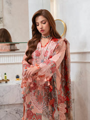 JADE - Unstitched 3PC Luxury Lawn Embroidered Suit - SNW-1152