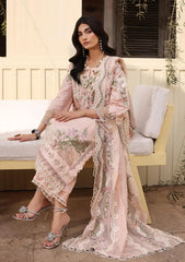 KAHF - 3PC Unstitched Luxury Lawn Embroidered Suit - SNW-1193