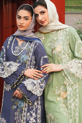 ELAF - Unstitched 3PC Luxury Lawn Embroidered  with Printed Chiffon Dupatta - SNW - 5109