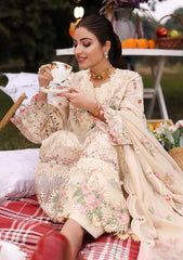 KAHF - 3PC Luxury Lawn Embroidered Suit - SNW-1102