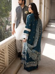 MAHNUR - Unstitched 3PC Lawn Embroidered Suit - SNW-1103