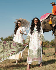 MUSHQ- Unstitched 3PC Luxury Lawn Embroidered Suit - SNW - 5105