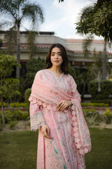 Aneelas - 3PC Luxury Lawn Embroidered Suit - SNW-1202