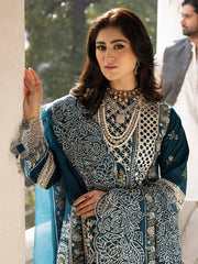 MAHNUR - 3PC Unstitched  Luxury Dhanak Embroidered Suit - SNW-7130