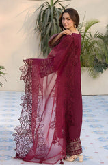 Allys- Unstitched  3PC Lawn Embroidered Shirt with Embroidered Organza Dupatta- SNW-1146