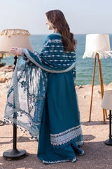 Qalamkar - Unstitched  3PC Luxury Lawn Embroidered Suit - SNW-1124