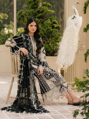BIN ILYAS - Unstitched 3PC Luxury Dhanak Embroidered Suit - SNW-7161
