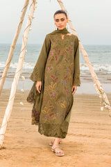 RANG RASIYA - Unstitched 3PC Luxury Lawn Embroidered Suit - SNW - 5108