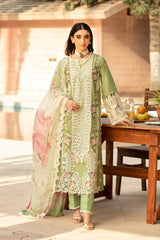 ELAF - 3PC Luxury Lawn Embroidered With Printed Crinkle Dupatta - SNW-1175