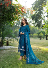 Elaf - 3PC Luxury Dhanak Embroidered Suit - SNW-7125