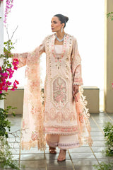 Akbar Aslam - Unstitched 3PC Luxury Lawn Embroidered Suit - SNW-1198