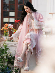 BIN ILYAS - Unstitched  3PC Luxury Lawn Embroidered Suit - SNW - 1143