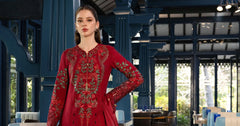 MARIA.B - 3PC Unstitched Luxury Dhanak Embroidered Suit - SNW-7101
