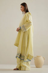 ZARA SHAHJAHAN - Unstitched 3PC Lawn Embroidered Suit - SNW-5111