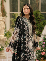 BIN ILYAS - Unstitched 3PC Luxury Dhanak Embroidered Suit - SNW-7161