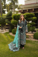 Aneelas -  Unstitched 3PC Luxury Lawn Embroidered Suit - SNW-1199