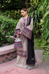 Jazmin - Unstitched 3PC Luxury Lawn Embroidered Suit - SNW - 1183