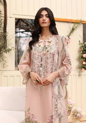 KAHF - 3PC Unstitched Luxury Lawn Embroidered Suit - SNW-1193