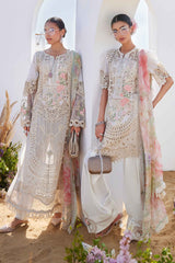 Maria.B- Unstitched 3PC Lawn Embroidered Suit - SNW-1135