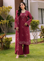 Florent - Unstitched 3PC Luxury Lawn Embroidered Suit - SNW-1161