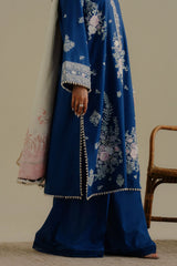 ZARA SHAHJAHAN - Unstitched 3PC Luxury Lawn Embroidered Suit - SNW - 5113