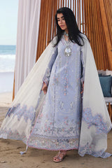Qalamkar - Unstitched 3PC Luxury Lawn Embroidered Suit - SNW-1128