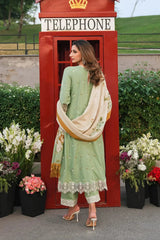 ELAF - Unstitched 3PC Luxury Lawn Embroidered  with Printed Chiffon Dupatta - SNW - 5109