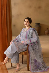 Saira Rizwan- Unstitched 3PC Luxury Lawn Embroidered Suit - SNW - 5120