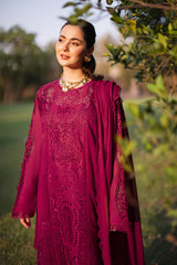 MANARA - Unstitched 3PC Luxury Lawn Embroidered Suit - SNW-1167