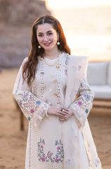 Qalamkar - 3PC Luxury Lawn Embroidered Suit - SNW-1107