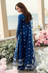 QALAMKAR - Unstitched 3PC Lawn Embroidered Suit - SNW-1125