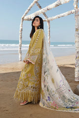 Qalamkar - Unstitched  3PC Luxury Lawn Embroidered Suit - SNW-1164