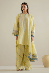 ZARA SHAHJAHAN - Unstitched 3PC Lawn Embroidered Suit - SNW-5111