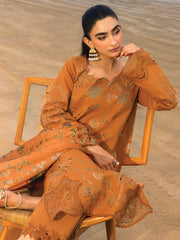 RANG RASIYA - Unstitched 3PC Luxury Lawn Embroidered Suit - SNW - 5107