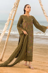 RANG RASIYA - Unstitched 3PC Luxury Lawn Embroidered Suit - SNW - 5108