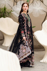Qalamkar - 3PC Luxury Lawn Embroidered Suit - SNW-1118