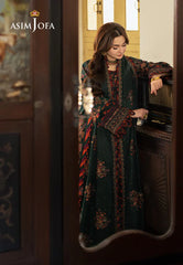 ASIM JOFA - 3PC Unstitched Luxury Dhanak Embroidered Suit - SNW-7154
