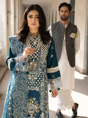MAHNUR - Unstitched 3PC Lawn Embroidered Suit - SNW-1103
