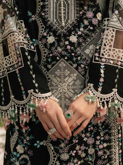 BIN ILYAS - 3PC Luxury Lawn Embroidered Suit - SNW-1101